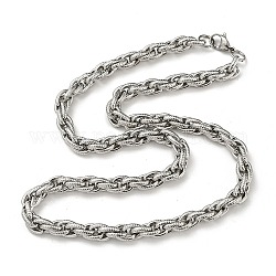 201 Halskette aus Edelstahl mit Kordelkette, Edelstahl Farbe, 21.85 Zoll (55.5 cm)