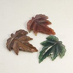 Natural Indian Agate Beads, Leaf, 55x50x6~7mm, Hole: 1mm