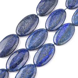 Filo di Perle lapis lazuli naturali , ovale, 35~35.5x20~20.5x7~8mm, Foro: 1 mm, circa 11pcs/filo, 15.35'' (39 cm)