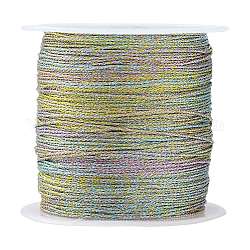 6-Ply Macaron Color Metallic Cord, for Jewelry Making, Round, Colorful, 0.4mm, about 54.68 Yards(50m)/Roll