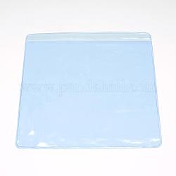 Pvc carré zip lock sacs, sacs d'emballage refermables, sac auto-scellant, azur, 14x14 cm, épaisseur unilatérale : 4.5 mil (0.115 mm)
