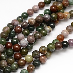 Natürliche Indien Achat runde Perlen Stränge, 4 mm, Bohrung: 1 mm, ca. 85~90 Stk. / Strang, 15.3 Zoll