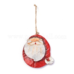 サンタクロース/ファーザークリスマスの鉄の装飾品  クリスマスツリー吊り飾り  クリスマスパーティーの家の装飾のために  レッド  200mm