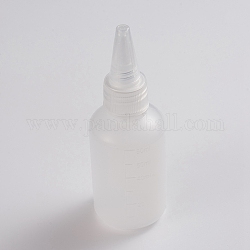 Kunststoff-Leimflaschen, Flaschen zusammendrücken, mit auslaufsicherer Kappe, weiß, 11.2x3.9 cm, Kapazität: 60 ml