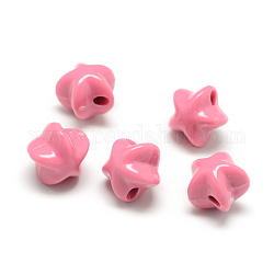 Opake Legierung Perlen, Stern, neon rosa , 11x11.5x10 mm, Bohrung: 2.5 mm, ca. 860 Stk. / 500 g