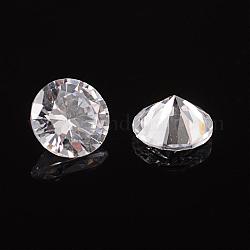 Cabochons de zircone cubique en forme de diamant clair, facette, 4x2.5mm