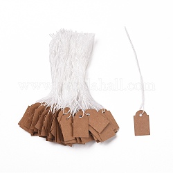 クラフト紙タグ  綿線で  空白の値札  長方形  ペルー  11cm  500個/袋