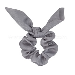 Rabbit Ear Polyester Elastic Hair Accessories, for Girls or Women, Scrunchie/Scrunchy Hair Ties, Gray, 165mm