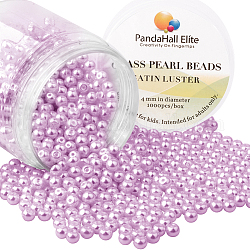 Pandahall Elite 4mm ca. 1000 Stück winzige Glasperle runde Perlen Sortiment viel für Schmuckherstellung Box Kit Pflaume