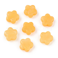 Opake Legierung Perlen, Glitzerperlen, Blume, orange, 14.5x15x6.5 mm, Bohrung: 2 mm, 496 Stück / 500 g