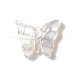 Natürlichen weißen Muschelperlen, Schmetterling, 11x12.5x2 mm, Bohrung: 1 mm