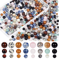 Nbeads 240 pz 24 stili perline di pietre preziose miste naturali e sintetiche, tondo, 6~11mm, Foro: 1 mm, 10pcs / style