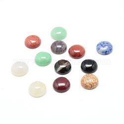 Cabochons de pierres précieuses naturelles et synthétiques, mixedstyle, demi-rond, couleur mixte, 20x6.5mm