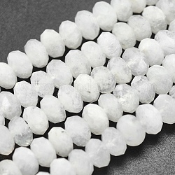 Brins de perles de pierre de lune arc-en-ciel naturel, rondelle, facette, 6~6.5x4mm, Trou: 1mm, Environ 100 pcs/chapelet, 15.3 pouce (39 cm)