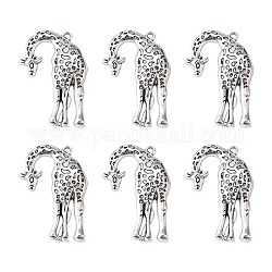 Tibetan Style Alloy Pendants, Giraffe, Antique Silver, Lead Free and Cadmium Free, 44x30x4mm, Hole: 2mm, about 140pcs/1000g