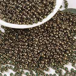 Miyuki runde Rocailles Perlen, japanische Saatperlen, 8/0, (rr307) dunkler Topas Goldglanz, 3 mm, Bohrung: 1 mm, ca. 19000~20500 Stk. / Pfund