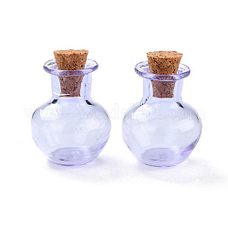 Ornement rond de bouteilles de liège en verre, bouteilles vides en verre, fioles de bricolage pour les décorations pendantes, lavande, 1.8x2.1 cm