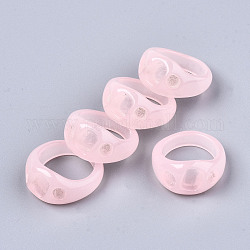 Полимерные пальцевые кольца, имитация желе, розовые, размер США 7 (17.3 мм)