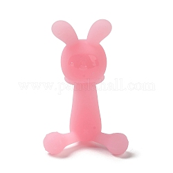 Силиконовые прорезыватели в форме кролика для мальчиков и девочек, детские молярные прорезыватели, жевательные игрушки, игрушка для прорезывания зубов, розовые, 56x48x92 мм