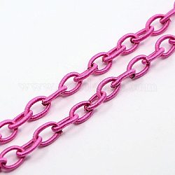 Loop di catene portacavi in nylon fatti a mano, ovale, fenicottero, 8~9x11~13x2mm, su 85 cm / strand, 33.5 pollice