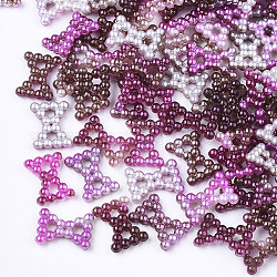 Maglie di perle imitazione plastica abs abs, sirena sfumata perla, bowknot, colore misto, 12x9x2mm, Foro: 1.8 mm, circa 1000pcs/scatola