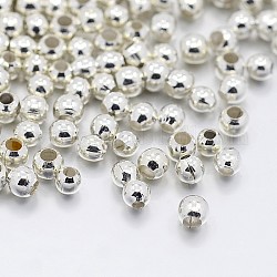 Perle di ferro spacer, reperti metallici per forniture per gioielleria, colore argento placcato, 2.5x2mm, Foro: 1.5 mm, circa 425pcs/10g