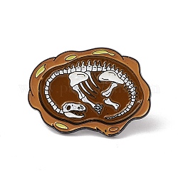 Dinosaur Enamel Pin, Electrophoresis Black Plated Alloy Lapel Pin Brooch for Backpack Clothes, Dark Goldenrod, 25x34.5x1.5mm
