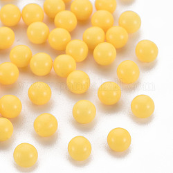 Perles acryliques opaques, sans trou, ronde, jaune, 4mm, environ 1400 pcs/50 g