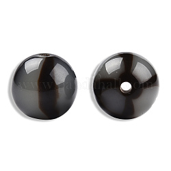 Непрозрачные шарики cmолы, круглые, серые, 16 мм, отверстие : 3 мм