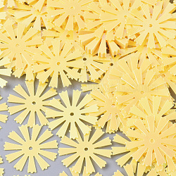 Accessori dell'ornamento, paillette / paillettes in plastica pvc, ab colore, fiore, giallo, 16x0.2mm, Foro: 1 mm, circa 10000pcs/500g