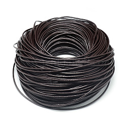 Round Cowhide Leather Cord, Leather Rope String for Bracelets Necklaces, Coconut Brown, 3mm, about 100yard/bundle