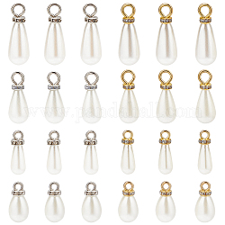 Chgcraft 84pcs 7 style abs plastique imitation perle pendentifs, accessoires de bijoux de bricolage, larme, couleur mixte, 15~25x7.3~9.5mm, Trou: 3~4.5mm, 12 pièces / style