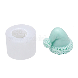 Moules en silicone de bougie de bricolage de chapeau de noël, pour la fabrication de bougies parfumées, blanc, 4.5x3.5 cm