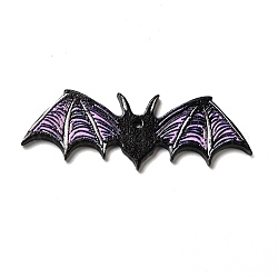 Halloween Acrylic Big Pendants, for DIY Earring Findings, Bat, Black, 17.5x50x2.5mm, Hole: 1.8mm