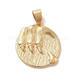 Подвески из настоящей латуни с покрытием из 18-каратного золота на тему зодиака, Лев, 22.5~23x20.5~21x2~3 мм, отверстие : 6x4 мм