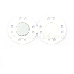 Iron Magnetic Buttons Snap Magnet Fastener, Flat Round, for Cloth & Purse Makings, White, 2x0.3cm