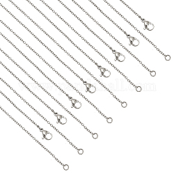 Nbeads 20Pcs 304 Stainless Steel Cable Chain Necklaces Set for Men Women, Stainless Steel Color, 17.72 inch(450mm)