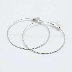 Латунные подвески, долговечный, без никеля , открытый круг / кольцо, Реальная платина, 20 датчик, 39~42x36~38x0.8 мм, отверстие : 1 мм