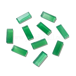 Cabujones de ágata de ónix verde natural teñidos y calentados, Rectángulo, verde lima, 20x8x3.5mm