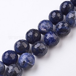 Chapelets de perles en sodalite naturelle, facette, ronde, 20mm, Trou: 1mm, Environ 19 pcs/chapelet, 14.9 pouce (38 cm)