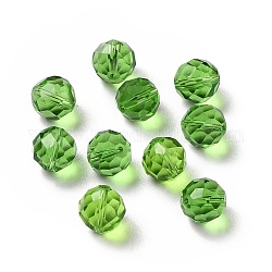 Verre imitation perles de cristal autrichien, facette, ronde, lime green, 8mm, Trou: 1mm