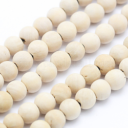 Chapelets de perles en bois naturel, ronde, teinte, 10mm, Trou: 1mm, Environ 39 pcs/chapelet, 15.55 pouce (39.5 cm)