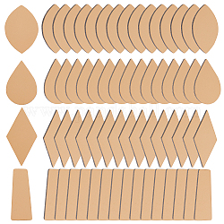 OLYCRAFT 64pcs 4 Style Leather Labels Rhombus Teardrop Leather Tags Imitation Leather Embossed Tag Embellishment DIY Accessories for Jewelry Making Crafts Sewing Clothes Bag Shoes Hat Jeans - Beige