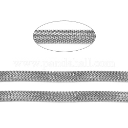 304 Stainless Steel Mesh Chains/Network Chains, Unwelded, with Spool, Stainless Steel Color,6mm, about 32.8 Feet(10m)/roll