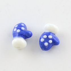 Handmade Lampwork Beads, Glove for Christmas, Royal Blue, 18~19x14x9~10mm, Hole: 1mm