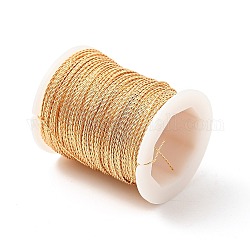 Alambre de cobre redondo retorcido para la fabricación de joyas artesanales, la luz de oro, 24 calibre, 0.5mm, aproximadamente 59.06 pie (18 m) / rollo