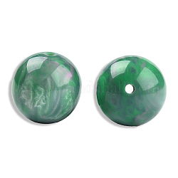 Perline di resina, gemstone imitato, tondo, verde mare, 19mm, Foro: 2~2.4 mm