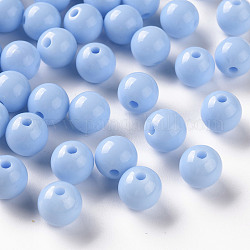 Perline acrilico opaco, tondo, cielo azzurro, 10x9mm, Foro: 2 mm