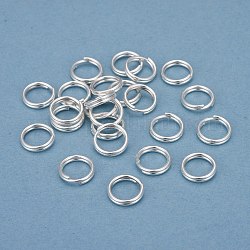 304 acero inoxidable anillos partidos, anillos de salto de doble bucle, plata, 10x2mm, diámetro interior: 8 mm, solo alambre: 1mm