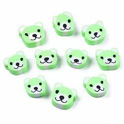 Бусины из полимерной глины , медведь, бледно-зеленый, 8~11x9~11x4 мм, отверстие : 1.5 мм